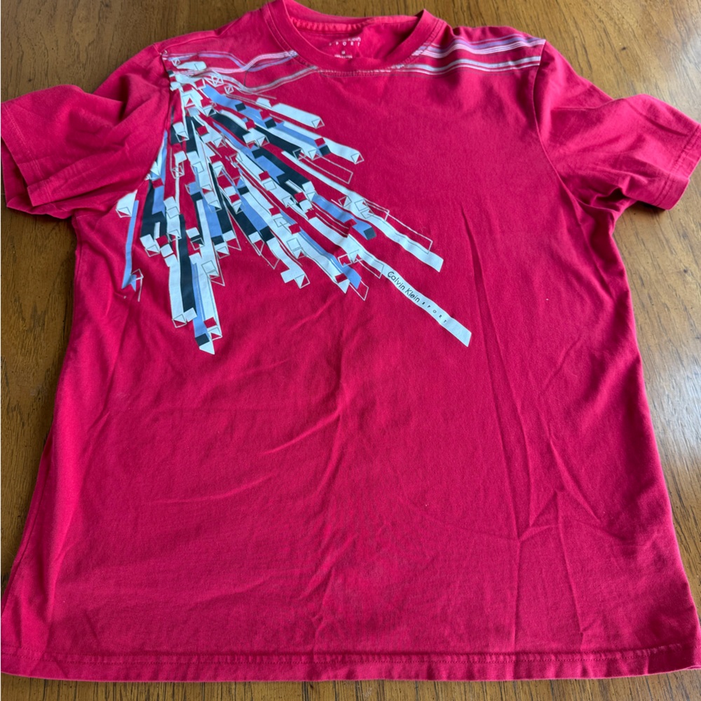 Calven Klein Red Graphic Shirt